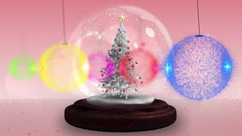 Magical Christmas Tree in Snow Globe Animation