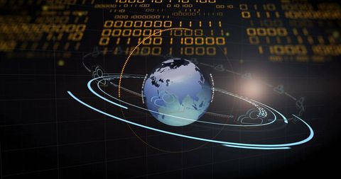 Digital Earth with Binary Code and Data Processing - Download Free Stock Images Pikwizard.com