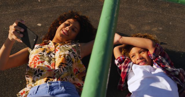 Mother and Son Taking Selfie on Playground - Download Free Stock Images Pikwizard.com