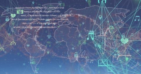 Global Network Connections and Data Processing Concepts - Download Free Stock Images Pikwizard.com