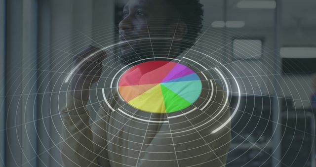 Businessman Analyzing Data Visualization With Pie Chart Overlay - Download Free Stock Images Pikwizard.com