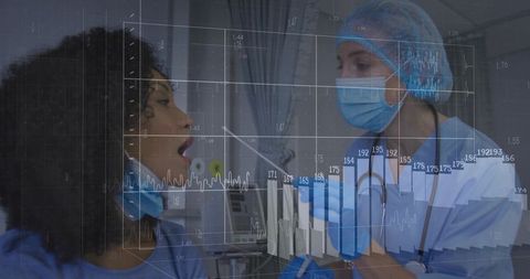 Medical professional collecting swab sample in clinical setting