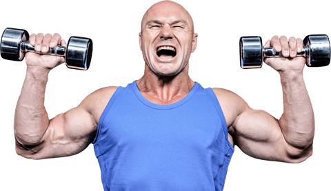 aggressive bald man lifting dumbbells transparent background - Download Free Stock Videos Pikwizard.com