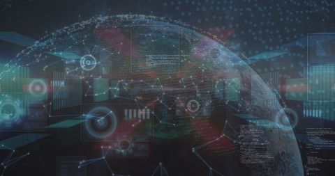 Global Networking with Futuristic Data Interface - Download Free Stock Images Pikwizard.com