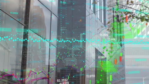 Digital Data Interface in Modern Cityscape