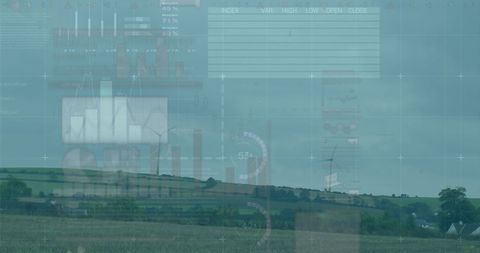 Digital Overlay of Statistics and Wind Turbines for Sustainability