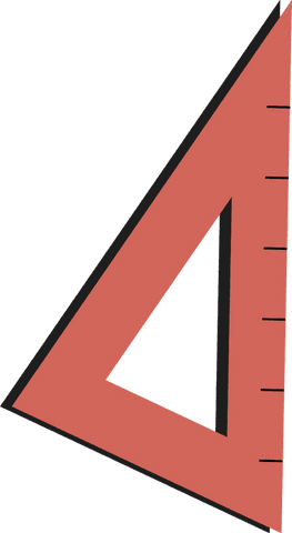 flat design transparent red set square with ruler markings - Download Free Stock Videos Pikwizard.com