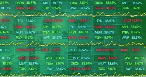 Green Stock Market Interface with Binary Code Overlay - Download Free Stock Images Pikwizard.com