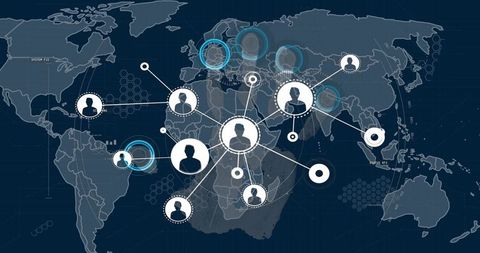 Global Network Connections Concept over World Map - Download Free Stock Images Pikwizard.com