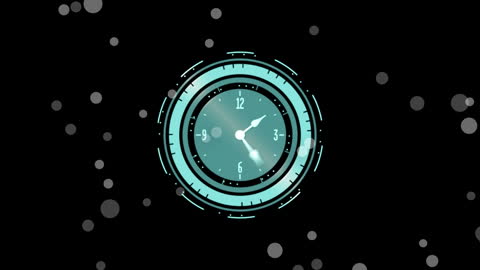 Digital Clock Animation on Dark Background