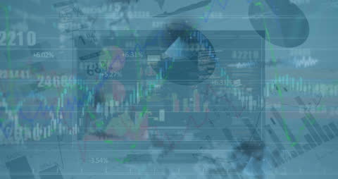 Futuristic Data Interface with Digital Graph and Cloud