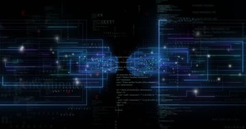 Abstract Digital Data Flow with Neon Elements - Download Free Stock Images Pikwizard.com