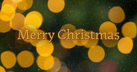 Merry Christmas Text with Snowy Bokeh Background - Download Free Stock Images Pikwizard.com