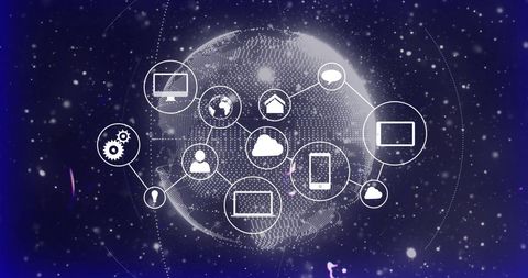 Connected Digital Network Around Globe - Download Free Stock Images Pikwizard.com