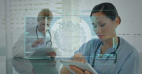 Innovative Female Doctors Analyzing Healthcare Data