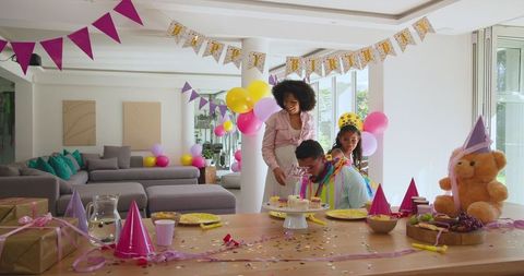 Surprise birthday celebration at home with family joy
