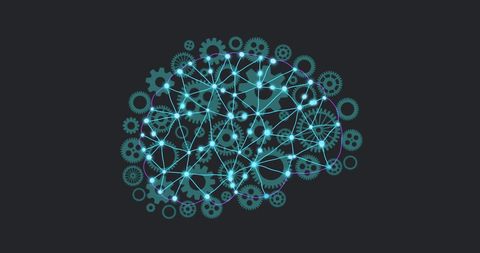 Digital Brain Network with Moving Cogs Symbolizing AI Technology - Download Free Stock Images Pikwizard.com