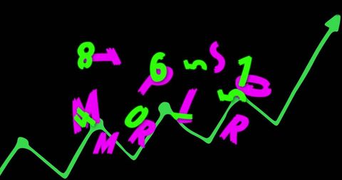 Abstract Digital Finance Conceptual Art with Rising Graph