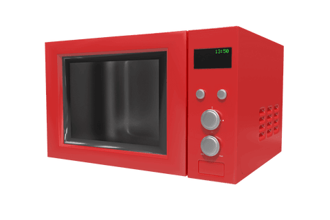 transparent red microwave oven with functional buttons - Download Free Stock Videos Pikwizard.com