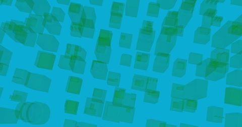 Floating Green Cubes on Blue Background Creating Geometric Pattern - Download Free Stock Images Pikwizard.com