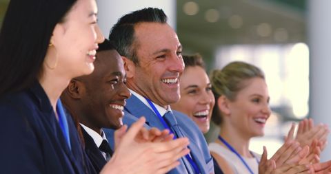 Diverse Business Professionals Applauding in Corporate Seminar - Download Free Stock Images Pikwizard.com