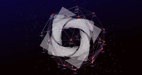 Abstract Digital Network with Geometric Shape