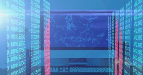 Digital Data Processing with Plexus Networks on Screens - Download Free Stock Images Pikwizard.com