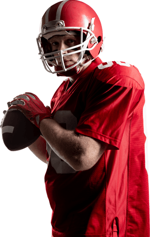 American Football Player Holding Rugby Ball Transparent Background - Download Free Stock Videos Pikwizard.com
