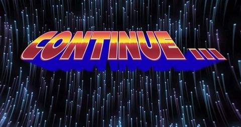 3d continue text amidst futuristic fiber optic streaks