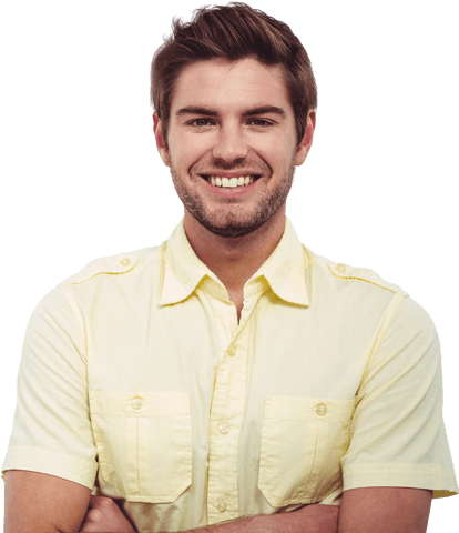 smiling caucasian man in casual shirt on transparent background - Download Free Stock Videos Pikwizard.com