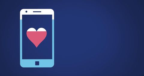Smartphone with Heart Icon Symbolizing Connection