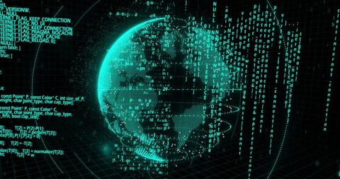 Digital Data Over Globe Interface Highlighting Global Business Concepts - Download Free Stock Images Pikwizard.com