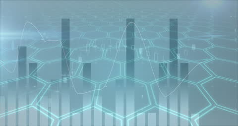 Abstract Digital Data Chart with Hexagonal Background