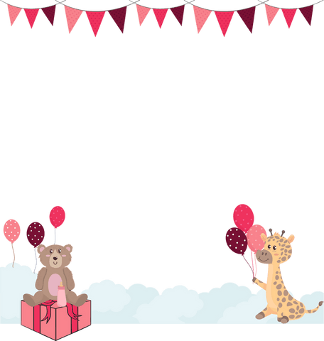 transparent party banner with teddy, giraffe and balloons - Download Free Stock Videos Pikwizard.com