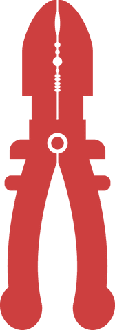 Red pliers illustration on transparent background