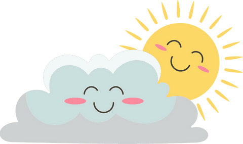cheerful sun and cloud characters with rosy cheeks on transparent background - Download Free Stock Videos Pikwizard.com