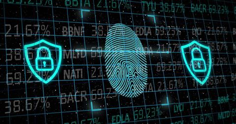 Biometric Fingerprint and Digital Security with Financial Data Overlay - Download Free Stock Images Pikwizard.com