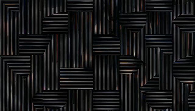 Modern Geometric Abstract with Striped Rectangular Panels