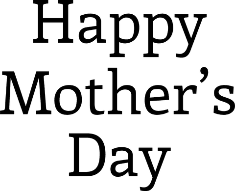 Transparent happy mother's day typography art decor