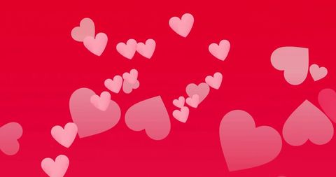 Pink Hearts Floating on Red Background for Valentine's Day Theme - Download Free Stock Images Pikwizard.com