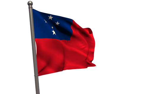 samoan flag waving on pole with transparent background - Download Free Stock Videos Pikwizard.com