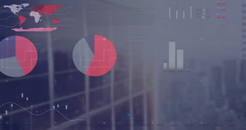 Digital Infographic Overlay with Statistical Data Interface