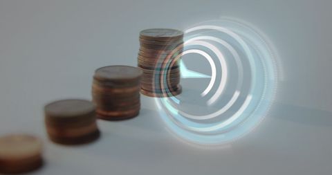Stacked Coins with Digital Clock Symbolizing Time and Finance - Download Free Stock Images Pikwizard.com