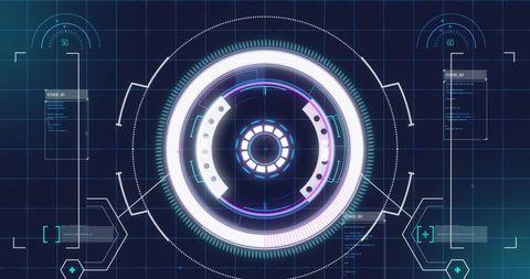 Futuristic Data Interface with Circular HUD - Download Free Stock Images Pikwizard.com