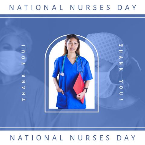 national nurses day celebration with portrait of asian nurse - Download Free Stock Templates Pikwizard.com