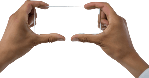 Hands Holding Transparent Interface Tablet Display - Download Free Stock Videos Pikwizard.com