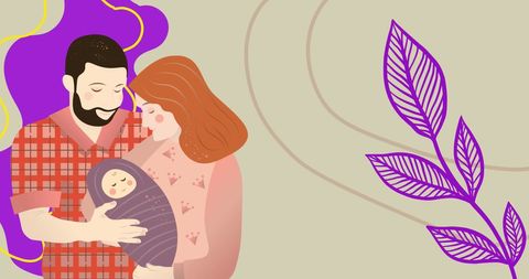 Illustration of Happy Parents Holding Baby in Loving Embrace - Download Free Stock Images Pikwizard.com