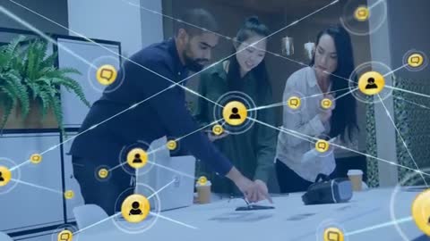 Tech Collaboration and Innovation in Office Setting with Digital Network