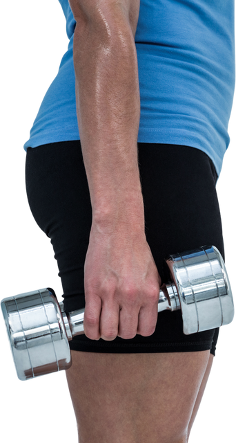 Fit Woman Holding Reflective Dumbbell on Transparent Background - Download Free Stock Videos Pikwizard.com