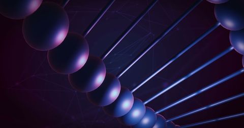 Futuristic Close-Up of Purple DNA Strand for Genetic Technology - Download Free Stock Images Pikwizard.com